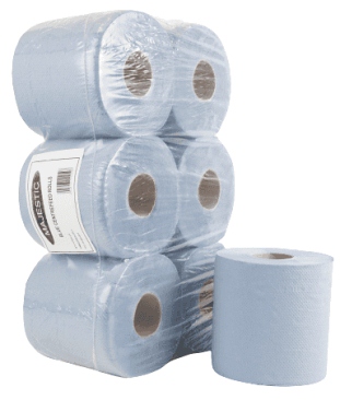 Centre Feed Blue Kitchen Roll Majestic (Pack 6 Rolls)