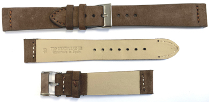 V209 Cafe Brown Nubuck Vintage Plain Leather Hand Made Watch Strap - Watch Straps/Luxury Hand Made