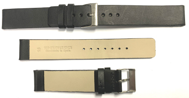 C101 Black Arizona Plain Leather Hand Made Watch Strap - Watch Straps/Luxury Hand Made