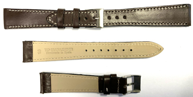 C407 Chocolate Grain Calf Leather Hand Made Watch Strap - Watch Straps/Luxury Hand Made