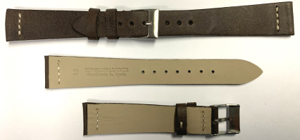C402 Nut Brown Arizona Plain Calf Leather Hand Made Watch Strap - Watch Straps/Luxury Hand Made