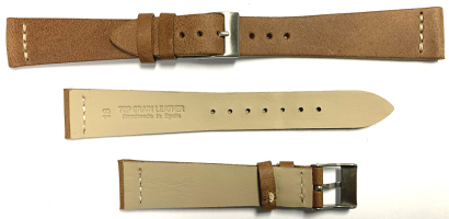 C402 Spanish Brown Arizona Plain Calf Leather Hand Made Watch Strap