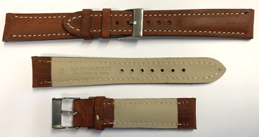L350 Light Brown Semi Padded Calf Leather Hand Made Watch Strap - Watch Straps/Luxury Hand Made