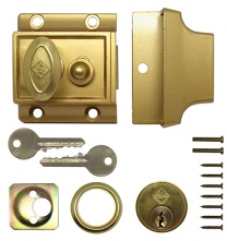 0517 NARROW TRADITIONAL NIGHTLATCH POLISHED BRASS BOXED - Locks & Security Products/Security Locks