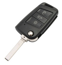 Hook 4155 3 Button MQB Remote Case with HU162T Blade black edge KMS2106 - Keys/Remote Fobs