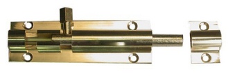 Straight Door Bolt Brass - Locks & Security Products/Chains