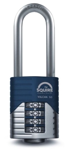 Squire VULCAN COMBI 40/2.5 40mm Padlock - Long Shackle 2.5 - 4 Wheel - Locks & Security Products/Padlocks & Hasps