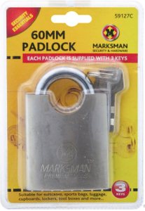 60mm Marksman Beam Blade Padlock 59127C - Locks & Security Products/Padlocks & Hasps