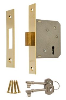572-37 Era 3 lever Dead Lock 3 Brass boxed - Locks & Security Products/Mortice Locks