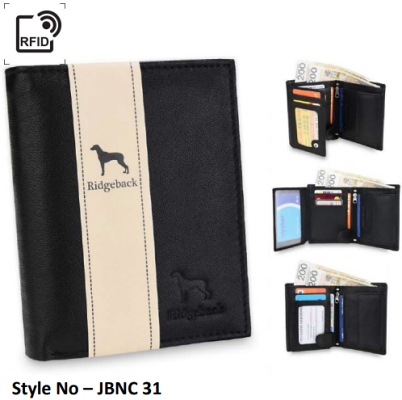 JBNC31 Ridgeback Black Leather Wallet RFID