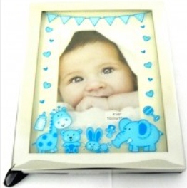 (PACK OF 10)X86014 Baby Clothes Photo Frame Blue 23cm x 17cm (PACK OF 10)