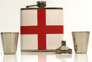 .....X56063 6oz England Flask set with 2 cups and Funnel in gift box - Engravable & Gifts/Flasks