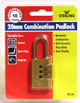 CPL120 20mm Brass Combination Padlock - Locks & Security Products/Padlocks & Hasps