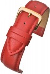 R502 Watch Straps Leather Red Padded Buffalo Grain - Watch Straps/Budget Straps