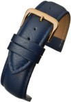 R503 Watch Straps Leather Blue Padded Buffalo Grain - Watch Straps/Budget Straps