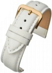 R504 Watch Straps Leather White Padded Buffalo Grain - Watch Straps/Budget Straps