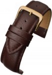R509 Watch Straps Leather Dark Brown Padded Buffalo Grain - Watch Straps/Budget Straps