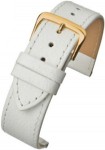 R610S Watch Straps Leather White Stitched Buffalo Grain - Watch Straps/Budget Straps