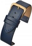 R611S Watch Straps Leather Blue Stitched Buffalo Gain - Watch Straps/Budget Straps