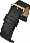 R622S Black Stitched Calf Leather Watch Straps - Watch Straps/Budget Straps