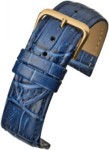 R630S Blue Padded Croc Grain Watch Straps - Watch Straps/Budget Straps