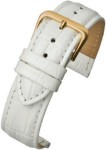 R640S White Padded Croc Grain Watch Straps - Watch Straps/Budget Straps
