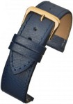 RX611S Watch Straps Leather Blue Stitched Buffalo Grain Extra Long (Single)