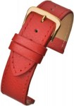 RX612S Watch Straps Leather Red Stitched Buffalo Grain Extra Long (Single) - Watch Straps/Budget Straps