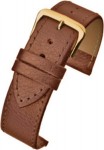 RX615S Watch Straps Leather Tan Stitched Buffalo Grain Extra Long (Single)