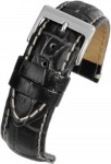 W1005P Black High Grade Padded Leather Watch Strap