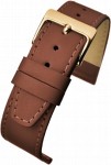 W101S Light Brown Calf Leather Stitched Watch Strap Matt Finish - Watch Straps/Main Range