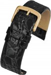 W500 Black Croc Grain Leather Watch Strap - Watch Straps/Main Range