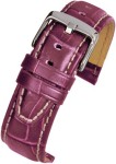WH602 Purple Super Croc Grain Leather Watch Strap with Nubuck Lining