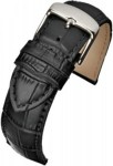 WH800 Black Superior Matt Finish Croc Leather Watch Strap