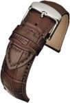 WH801 Brown Superior Matt Finish Croc Leather Watch Strap