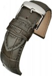 WH808 Grey Superior Matt Finish Croc Leather Watch Strap - Watch Straps/Main Range