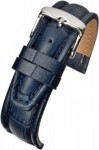 WH873 Blue Matt Finish Padded Croc Leather Watch Strap