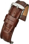 WH875 Brown Matt Finish Padded Croc Leather Watch Strap - Watch Straps/Main Range