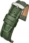 WH876 Green Matt Finish Padded Croc Leather Watch Strap - Watch Straps/Main Range