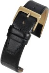WO301 Black Open-Ended Buffalo Grain Leather Watch Straps