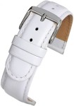 WX104P Watch Straps Calf Padded Leather White Extra Long - Watch Straps/Main Range