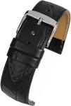 WXH500 Watch Straps Croc Grain Leather Black Extra Long