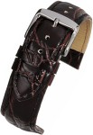 WXH501 Watch Straps Croc Grain Leather Brown Extra Long