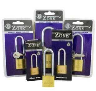 Zone 10 Series Brass Padlock Visi Pack LONG SHACKLE - Locks & Security Products/Padlocks & Hasps
