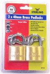 ..........BPL442 Brass padlock (Pack of 2 40mm Keyed alike) - Locks & Security Products/Padlocks & Hasps