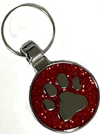 R5543 Paw Print Red Glitter Small Pet Tag
