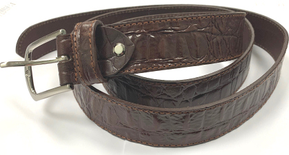 Sports (Shoulder) Crocodile Leather Belt Brown 35mm Extra Long