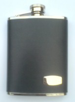 Flask R9441 Black Leather Cover - Engravable & Gifts/Flasks