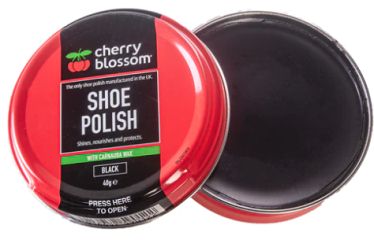 Cherry Blossom Premium Shoe Polish Black 100ml Tin (80g)