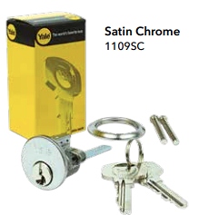 Yale 1109CS Rim Cylinder Satin Chrome Boxed - Locks & Security Products/Rim Cylinder Locks